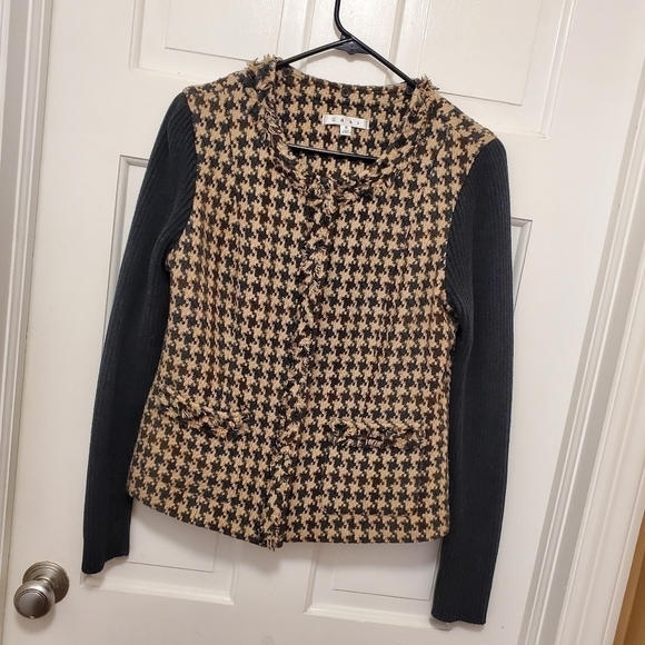 CAbi Houndstooth Mixer Jacket #978, Gray/Beige Size 8 Classic - Picture 13 of 16